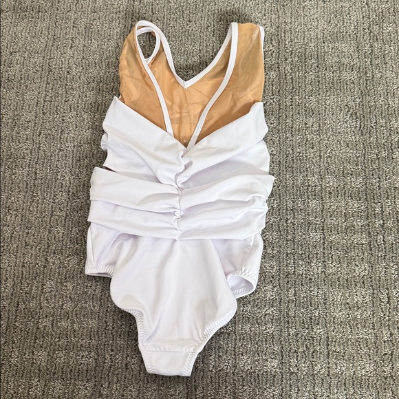 White Ruched dance leotard - Picture 4 of 4